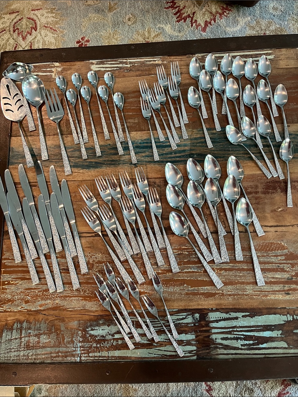 74 Piece Mid Century 1960s Cosmos Flatware Stainless Steel JAPAN Service for 10*